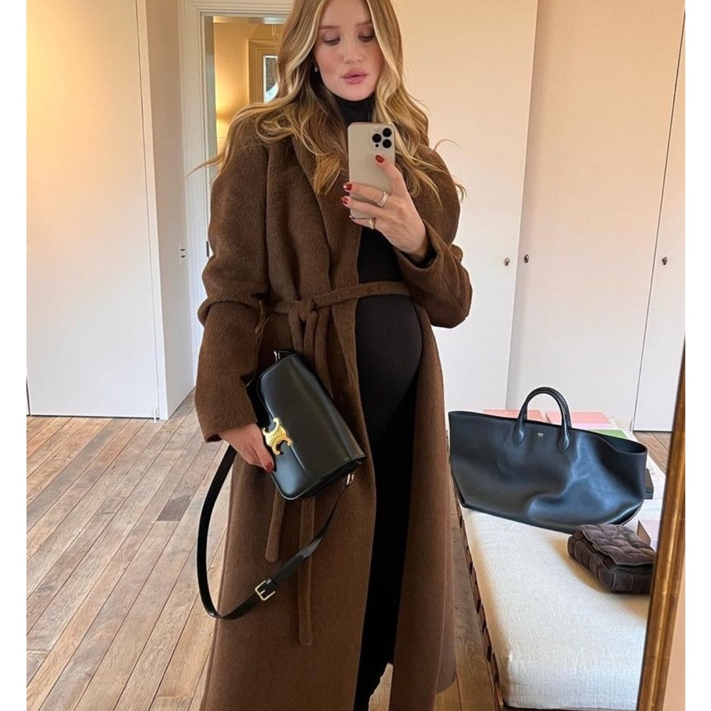 Toteme BLACK Alpaca Wrap Coat